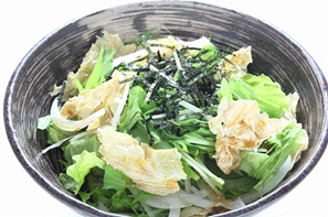 揚げ湯葉と水菜のハリハリサラダ
