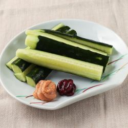 Plum and miso cucumbers