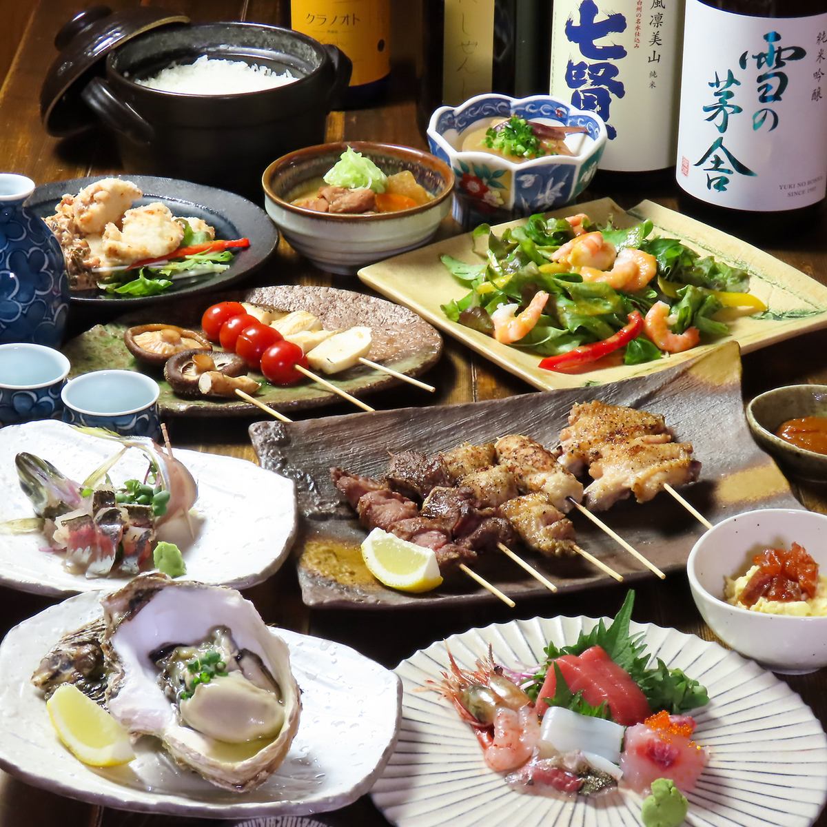 しっとりと落ち着いた和の空間で、季節ごとの旬の食材を心ゆくまでご堪能ください。