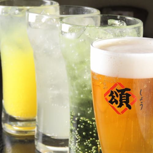 All-you-can-drink options are available for 90 minutes for 1,500 yen and 120 minutes for 1,800 yen.