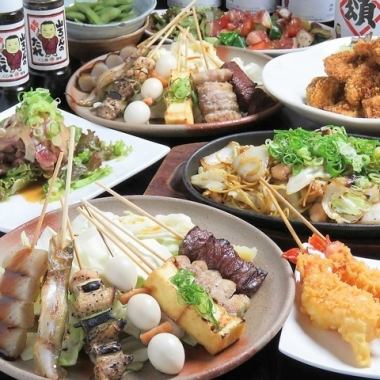 [Recommended for banquets] ``Ode'''s proud yakitori, 6 skewers x 11 dishes with Hiruzen yakisoba, 4,500 yen including 120 minutes of all-you-can-drink