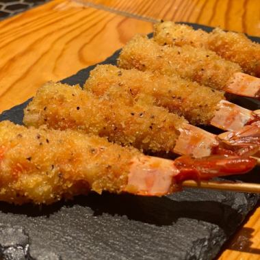 [Popular] ``Ode'' 13 dishes including yakitori, 6 skewers and large fried shrimp, 5,000 yen including 120 minutes of all-you-can-drink