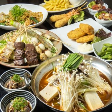 【호화 생 호르몬 치게 냄비 ★】 “떡” 자랑 야키토리·꼬치구이 7개×새우 튀김 등 전 14품 120분 음방 첨부 6500