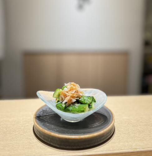 たたききゅうりと梅水晶