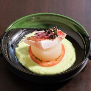 White fish with edamame paste