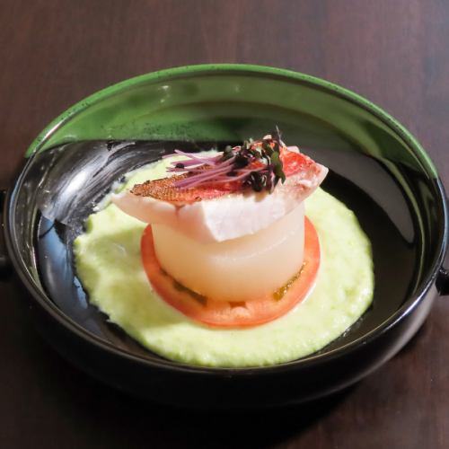 White fish with edamame paste