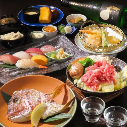 【接待や記念日、各種宴会に。】料理長渾身のコースをお愉しみください。コースは5800円(税込)～ご用意