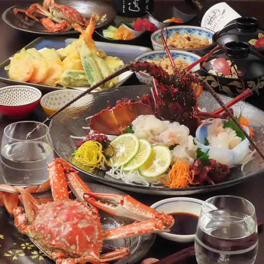 ≪仅限晚餐≫ [伊势龙虾套餐] 伊势龙虾刺身、炸虾天妇罗、河豚饭等 / 共9道菜 / 15,500日元