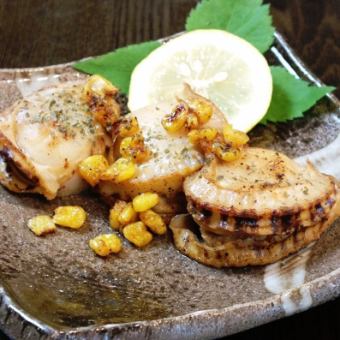 Two grilled scallops butter