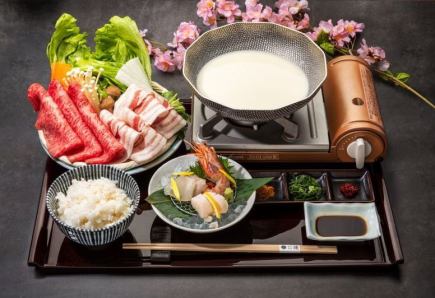 新)ランチ≪和牛しゃぶしゃぶ御膳 あっさり豆乳だし≫濃厚で風味の良い豆乳出汁しゃぶ4900円