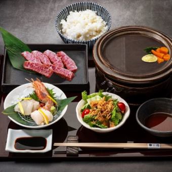 Lunch <Japanese Black Beef Skirt Steak> Ceramic Grill Set Meal - Delicious and juicy meat thanks to the effects of far infrared rays - 5,000 yen