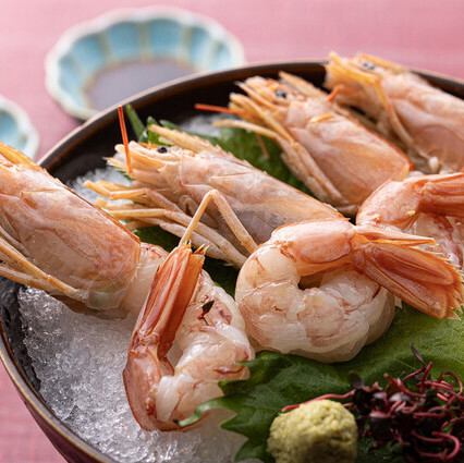 가리비 조개 / 유두 붉은 새우 회 (4 꼬리)