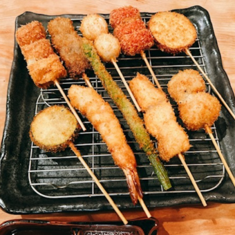ひょっとこ8本コース(サラダ・刺身3種盛り・串8本)