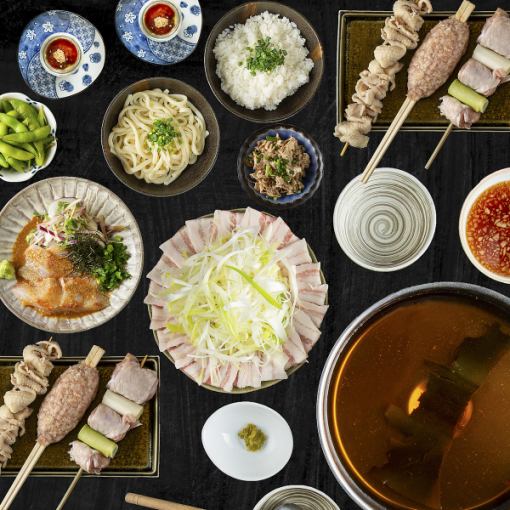 《ご宴会に》 【焼鳥＆ねぎしゃぶ鍋コース】全6品5000円90分飲み放題付【幹事様必見！】