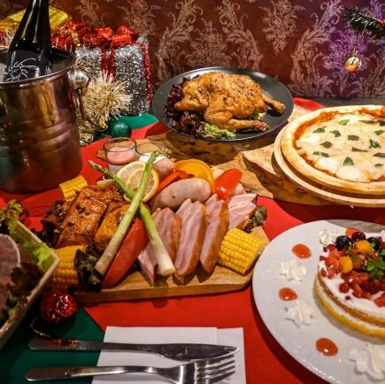 【Xmas限定・完全予約制】思い出に残るクリスマスBBQ＆丸鶏チキンコース