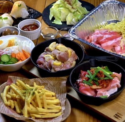 居酒屋×烧烤的终极组合！标准烧烤套餐♪包含无限畅饮酒水♪