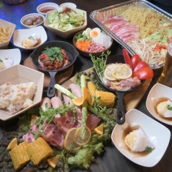 【限时优惠】畅饮酒水！标准套餐包含体验式烧烤吧和烧烤肉拼盘