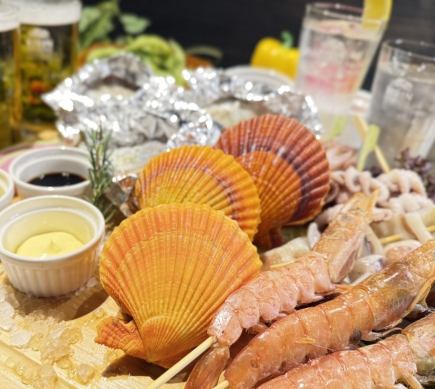[Comfortable even in rain or cold weather] Indoor beer garden seafood BBQ course [All-you-can-drink included]