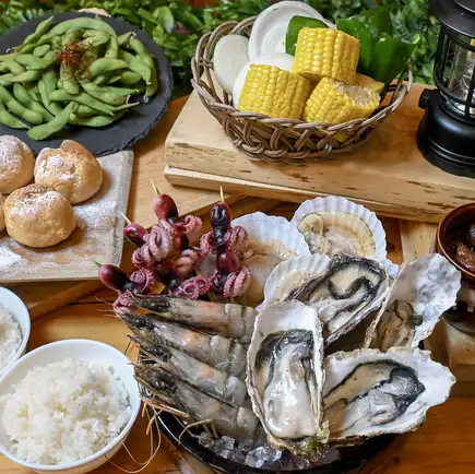 All-you-can-drink included! Enjoy the flavors of winter! Seafood BBQ course featuring large oysters from Miyagi Prefecture [BBQ Sakaba]