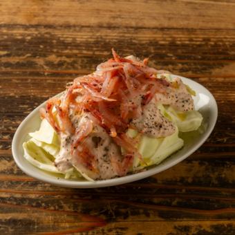 Raw sakura shrimp and spring cabbage in tontanato sauce