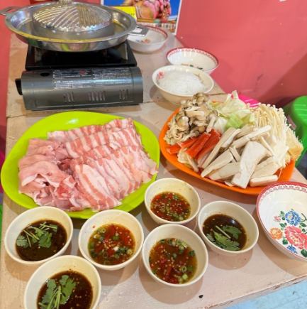 【大人気！】ムーカタ単品コース！（タイ式豚焼肉＆しゃぶしゃぶ）★1名2750円★