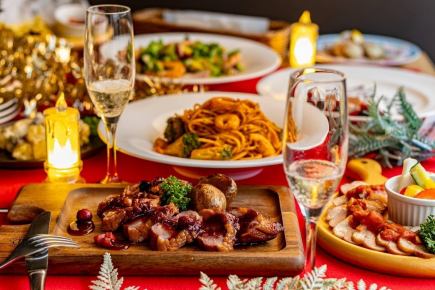 12월 한정!【건배 스파클링 와인 서비스의 크리스마스 코스】120분 음방 첨부 4000엔(부가세 포함)