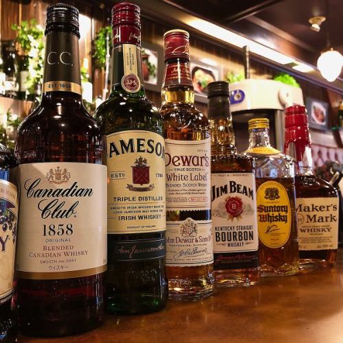 All 6 types of whiskey are available.