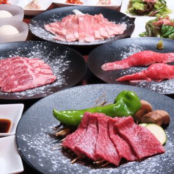 【含120分钟畅饮】“水晶烤肉”套餐!包含精致生羊肉和A5级和牛水晶烤肉在内的7道菜 ◆ 6,000日元(含税)