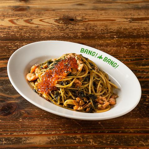 秋鮭とイクラの和風パスタ