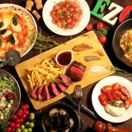 ◇Luxurious Year-End Party◇ 9 dishes including a tasting of two types of Hokkaido Kuroge Wagyu beef. 120 minutes of all-you-can-drink with draft beer, 5,500 yen → 5,000 yen