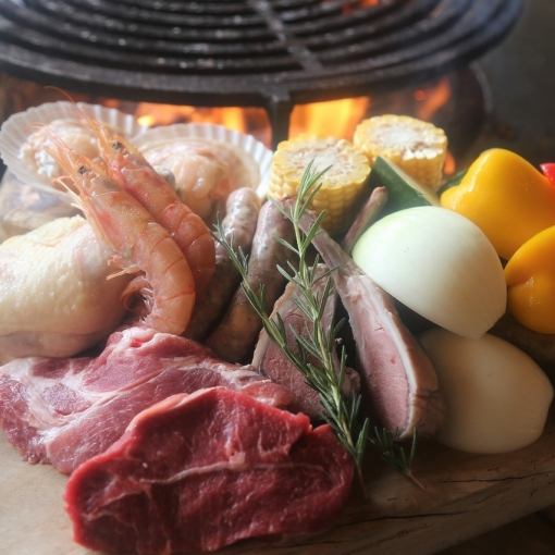 Enjoy luxurious LAVE-BBQ ◎ [PREMIUM-BBQset ★] 4,400 yen per person including lamb chops and oysters in the shell