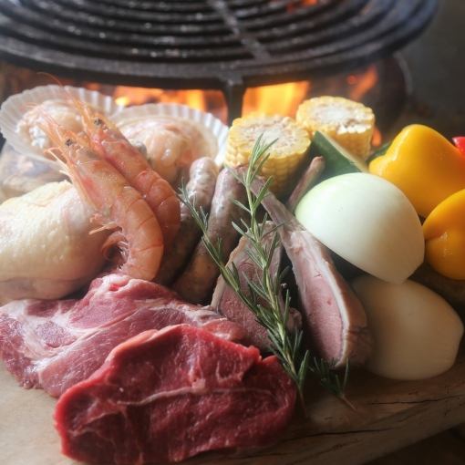 Enjoy a luxurious LAVE-BBQ◎【PREMIUM-BBQ set ★】Lamb chops, oysters on the shell, etc. 4,400 yen per person