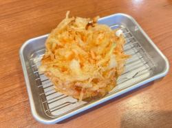 Sakura shrimp and spring onion tempura