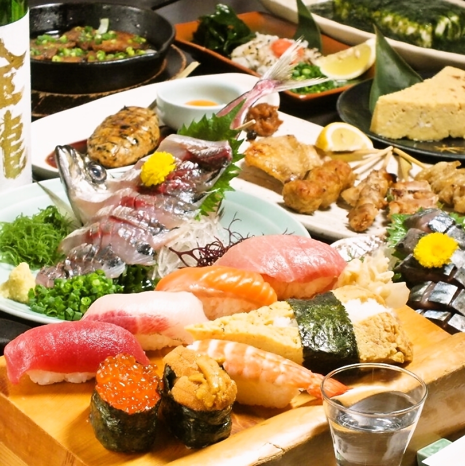 All-you-can-drink courses available! Enjoy our proud selection of sushi, side dishes, and more!
