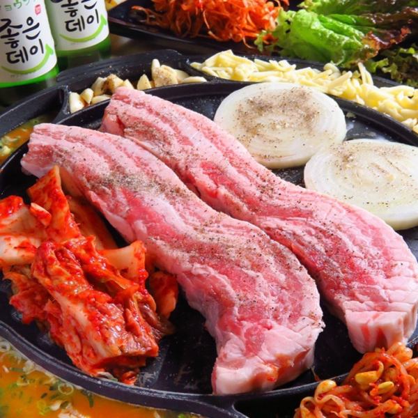 If you come to Chanton, you must order this♪ [Premium Raw Samgyeopsal (with vegetable platter) 1 portion]