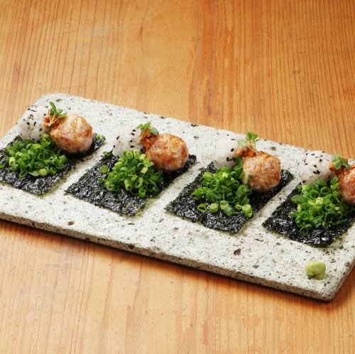 Kawachi duck negitoro and Hokkaido salmon roe sushi