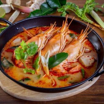 世界3大スープの一つトムヤムクンやグリーンカレーなど『Aコース』全8品3時間飲み放題5000円