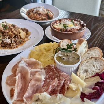 【おまかせコース】こだわり前菜、お肉のメインと〆も◎お洒落な空間で。非日常を。