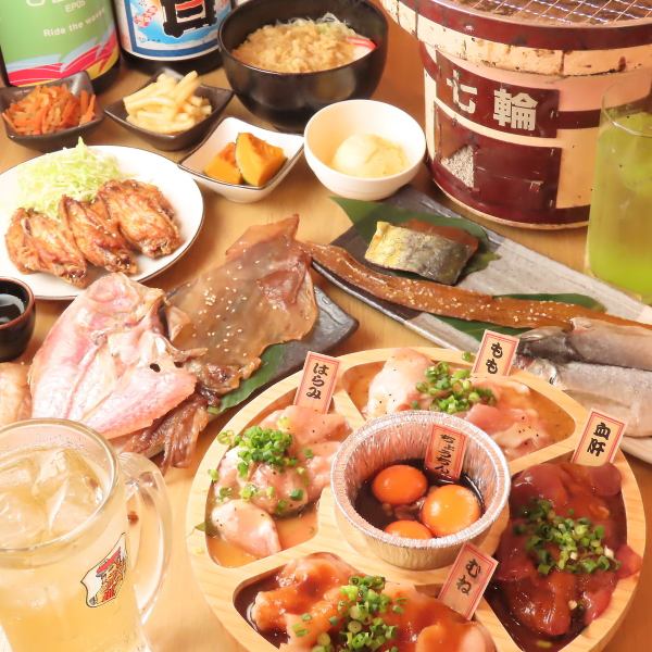 鶴舞で飲み会は炙鳥におまかせ！120分飲放付☆【至福の炙りコース】5700円→5400円！