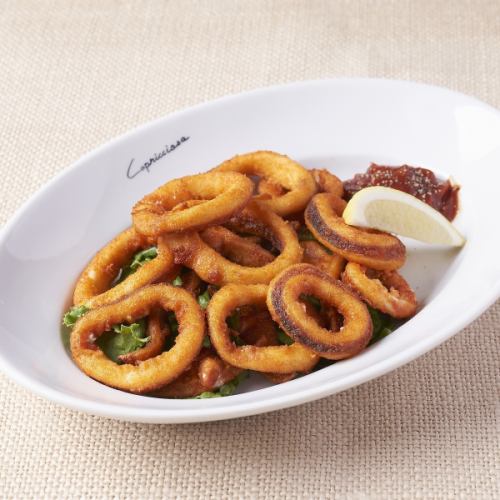 Deep-fried calamari rings