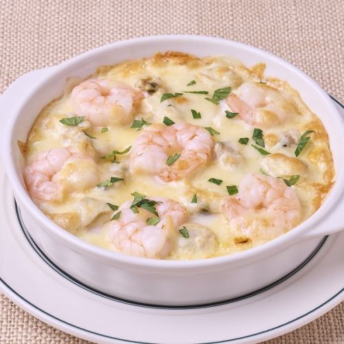 Shrimp cream gratin