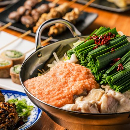 【3時間飲み放題付】●日~木限定●明太とろろもつ鍋付!焼鳥・つくね…全12品4500円※週末2h制