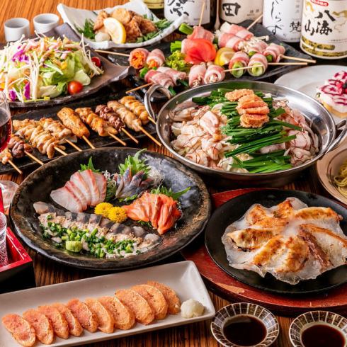 The course to enjoy the Hakata banquet starts from 3300 yen, and all-you-can-eat skewers start from 3300 yen ♪