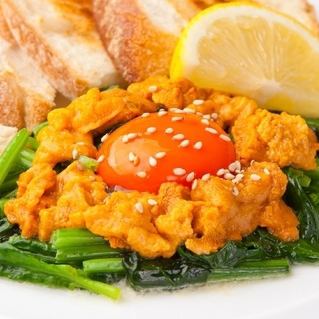 Hiroshima specialty: sea urchin spinach