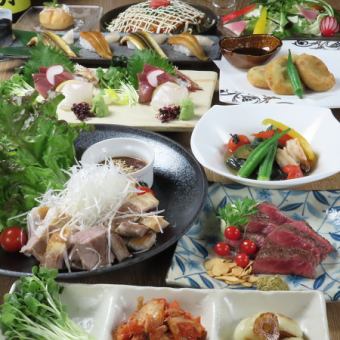 6/1からの予約‐旬彩料理を味わう夏の贅沢スタミナ満喫コース◎2時間飲み放題付6000円（全9品）