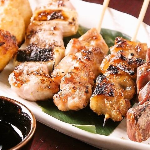 Grilled over binchotan charcoal, these charcoal grilled skewers are crispy on the outside and juicy on the inside!