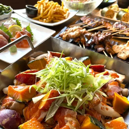 [Limited to September, October, and November] Satisfying Autumn Ingredients Course: ¥4,480 (tax included) ★Includes 120 minutes of all-you-can-drink