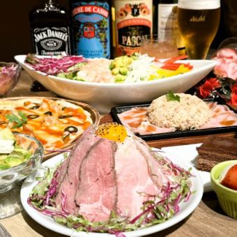 【食べ飲み放題】マウンテン肉タワー付タパス30種類食べ飲み放題プラン3000円