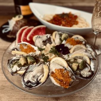 3時間☆tefutefuプレミアム☆オイスター3種やオーシャンチーズパスタなど11品と飲放題付5000円