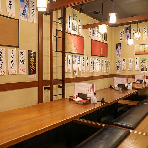 [Banquet at tatami-style seats] We have tatami-style seats that are perfect for welcome/farewell parties and all kinds of banquets ♪ Please leave your banquet in Tachikawa to us! There is also an affiliated restaurant "Shunsai Sumiyaki Tamagawa" 1 minute walk away.We also have semi-private seating and floor reservations for up to 70 people, so please take advantage of these options.